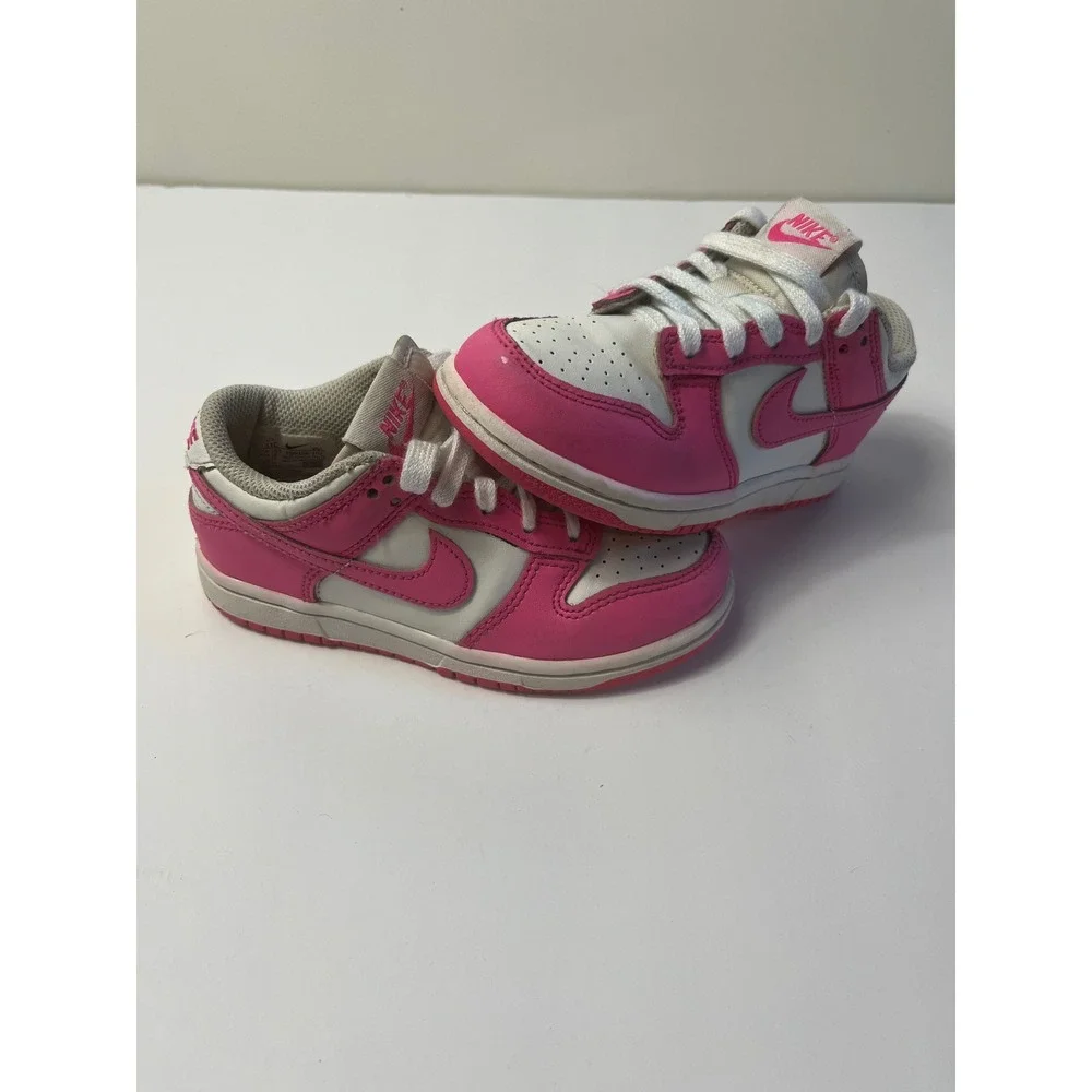 Nike Dunk Low Pink White Toddler Kids Sneakers FB9108-102 Size 11C